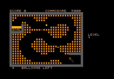 Crazy Balloon game screenshot for Commodore PET